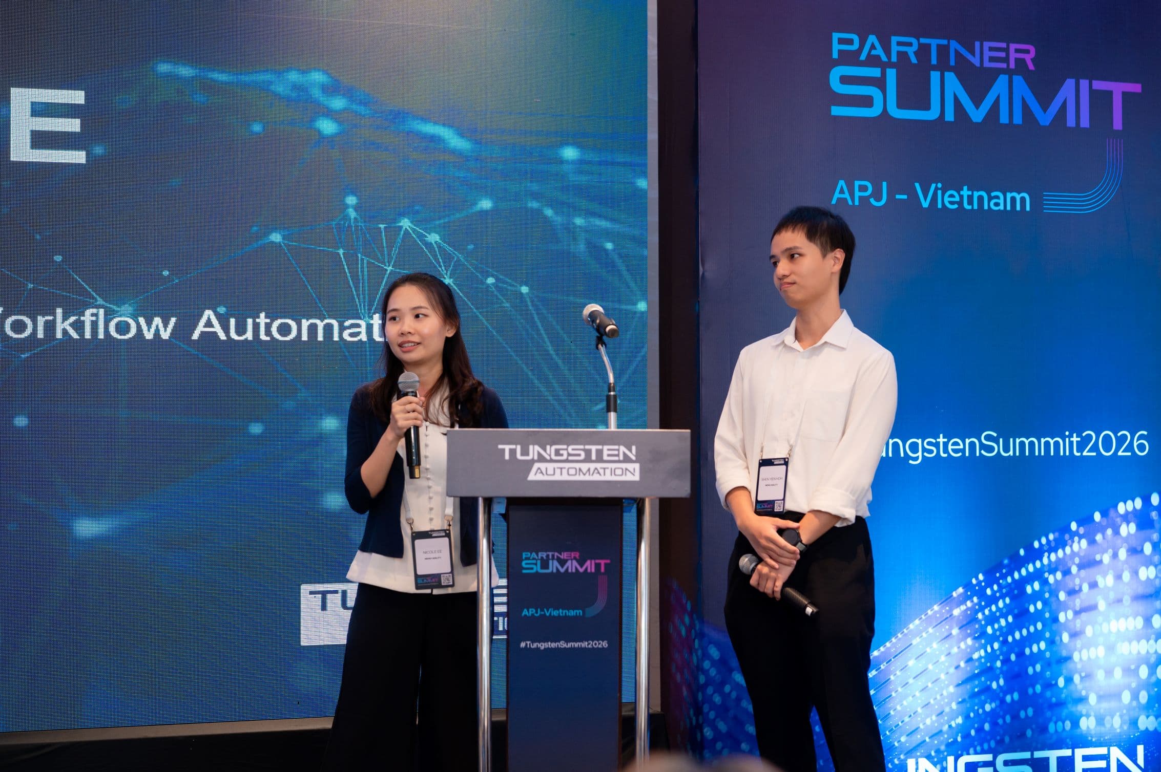 Shen Yien presenting a project