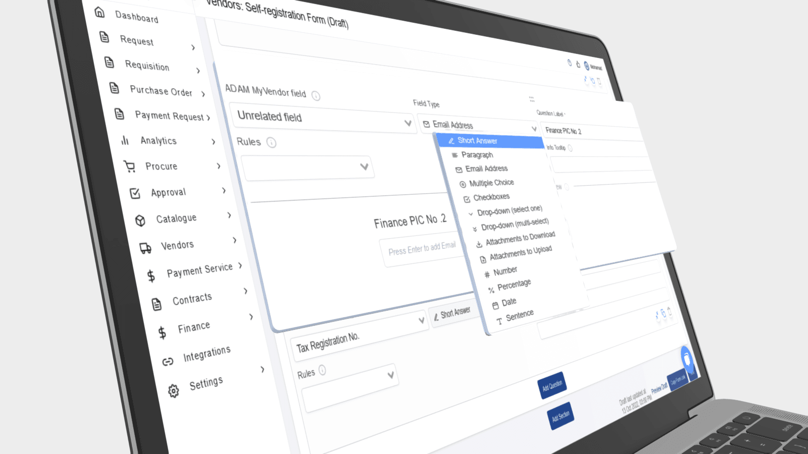 SupplyCart web application interface